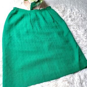 1970's Lilli Ann I. Magnin Green Pencil Professional Style Skirt